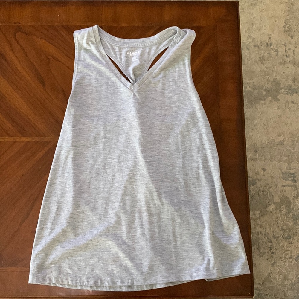 Gray Old Navy athletic go dry racer back tank